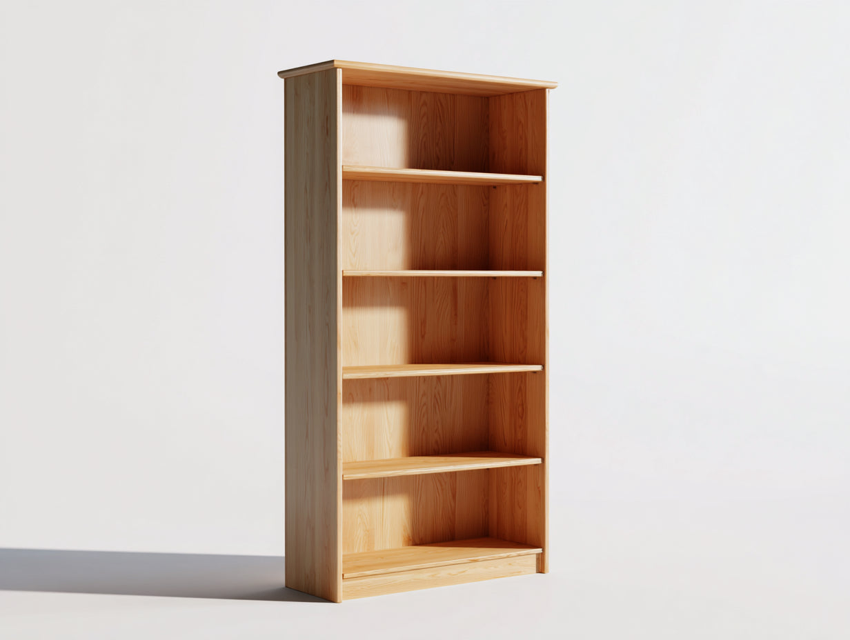 Bibliothèque - Bois - 88x33x182 cm - Bois clair - Style naturel