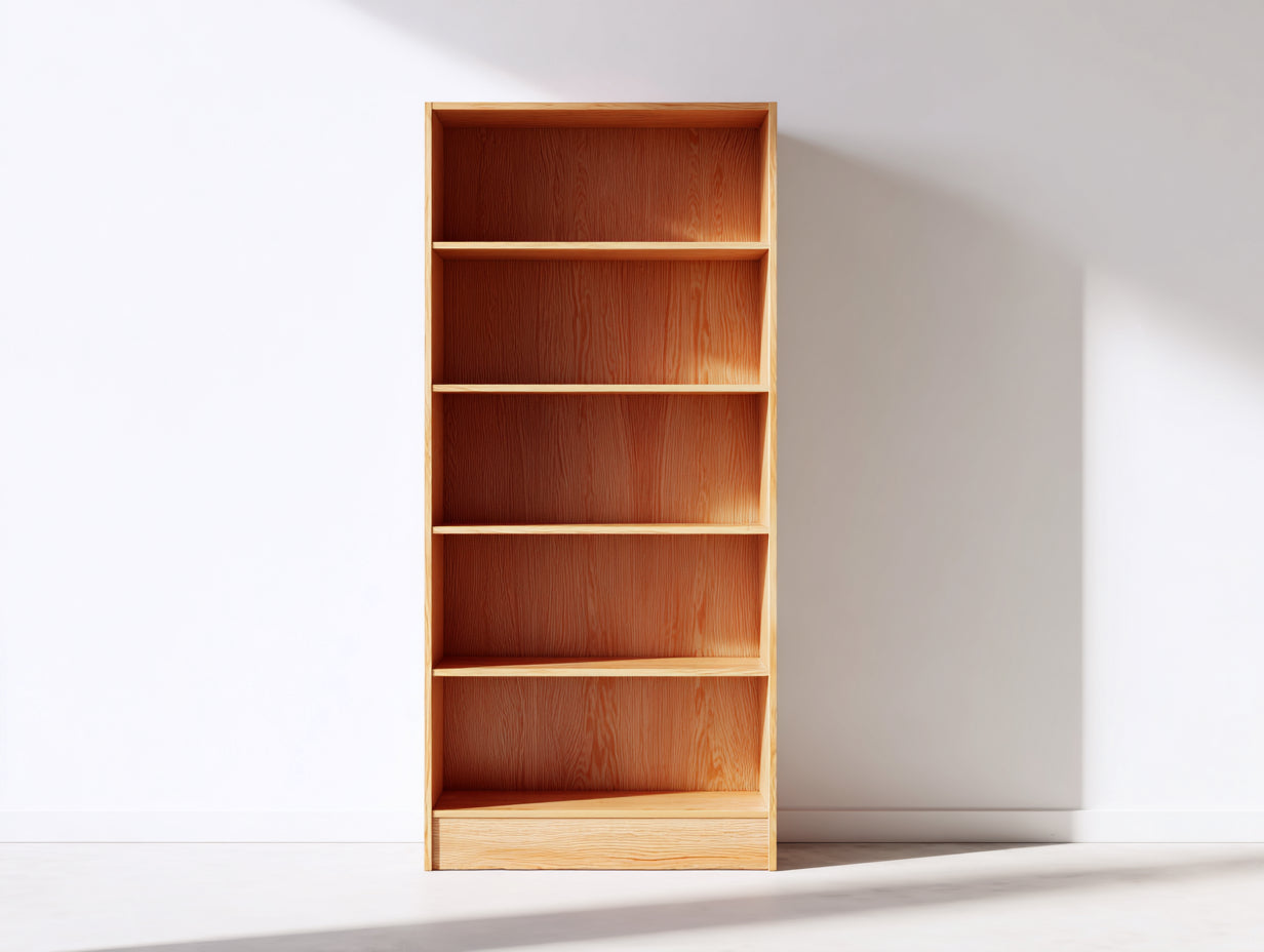 Bibliothèque - Bois - 82x31x178 cm - Bois naturel - Moderne