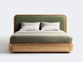 Lit double-bois-tissu-210x170x108 cm-naturel-vert-style contemporain