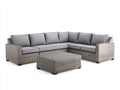 Canapé de jardin - Résine tressée - 250 x 190 x 65 cm - Gris clair-Gris - Moderne