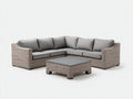 Canapé de jardin - Résine tressée - 210 x 210 x 67 cm - Gris clair-Gris - Contemporain