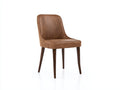 Chaise de salle à manger - Similicuir-Bois - 50x55x86 cm - Marron-Bois foncé - Vintage