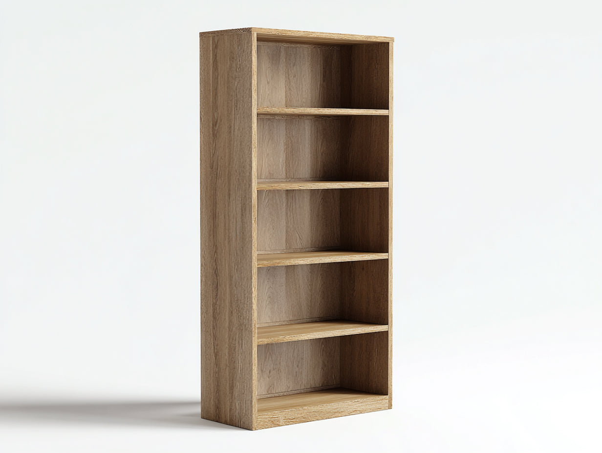 Bibliothèque - Bois - 80x31x170 cm - Chêne naturel - Style sobre