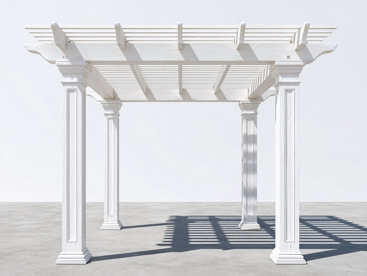 Pergolas et tonnelles - Bois - 300 x 300 x 260 cm - Blanc - Classique