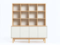 Bibliothèque - Bois-MDF - 172x38x196 cm - Bois naturel-Blanc - Contemporain