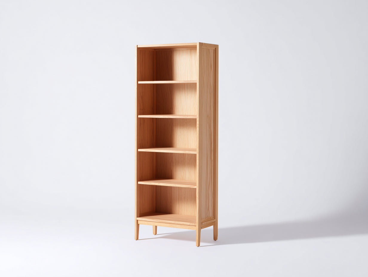 Bibliothèque - Bois - 74x33x190 cm - Chêne clair - Minimaliste