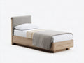 Lit simple-bois-tissu-204x98x96 cm-naturel-gris clair-style scandinave