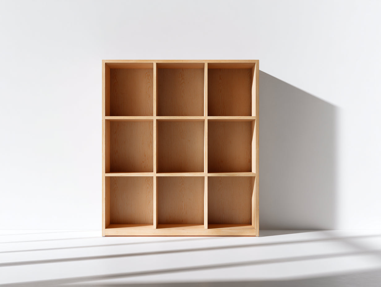 Bibliothèque - Bois - 118x32x118 cm - Bois naturel - Moderne