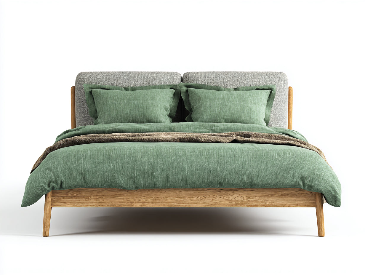 Lit double-bois-tissu-212x172x98 cm-naturel-gris-style contemporain