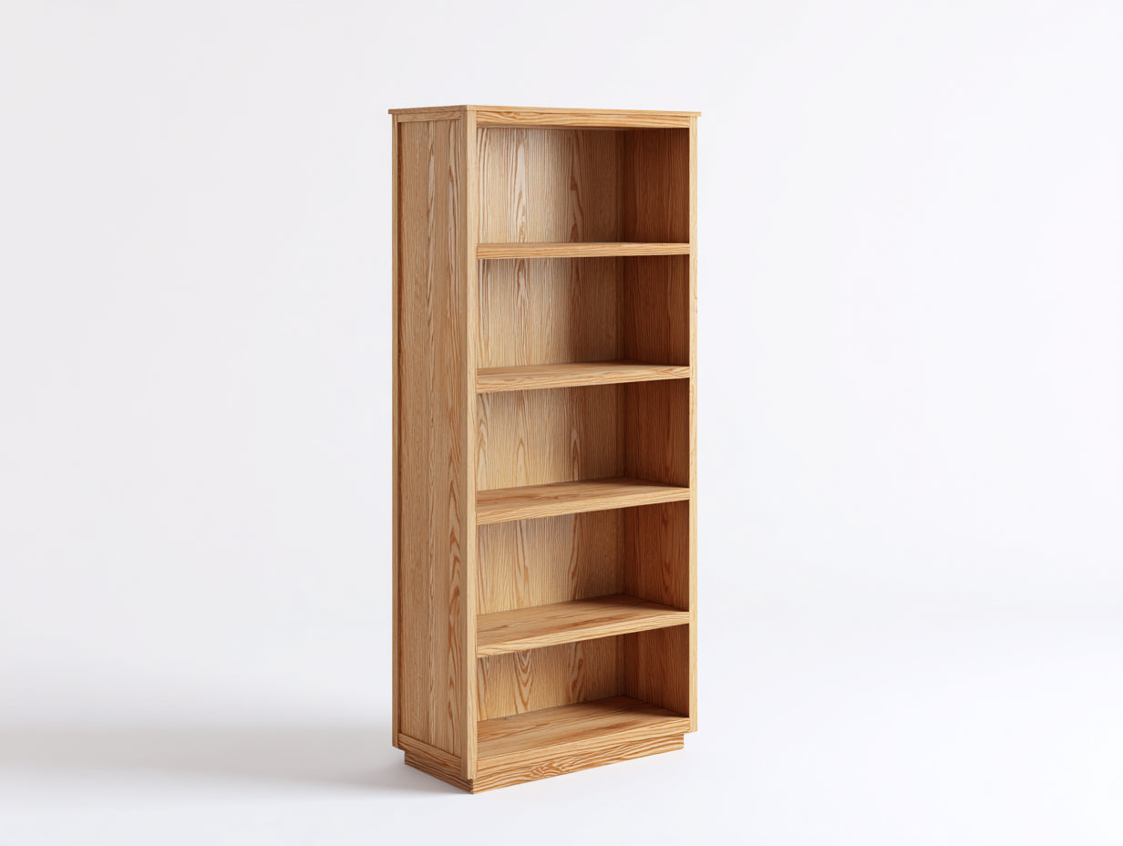 Bibliothèque - Bois - 84x32x176 cm - Bois miel - Style classique