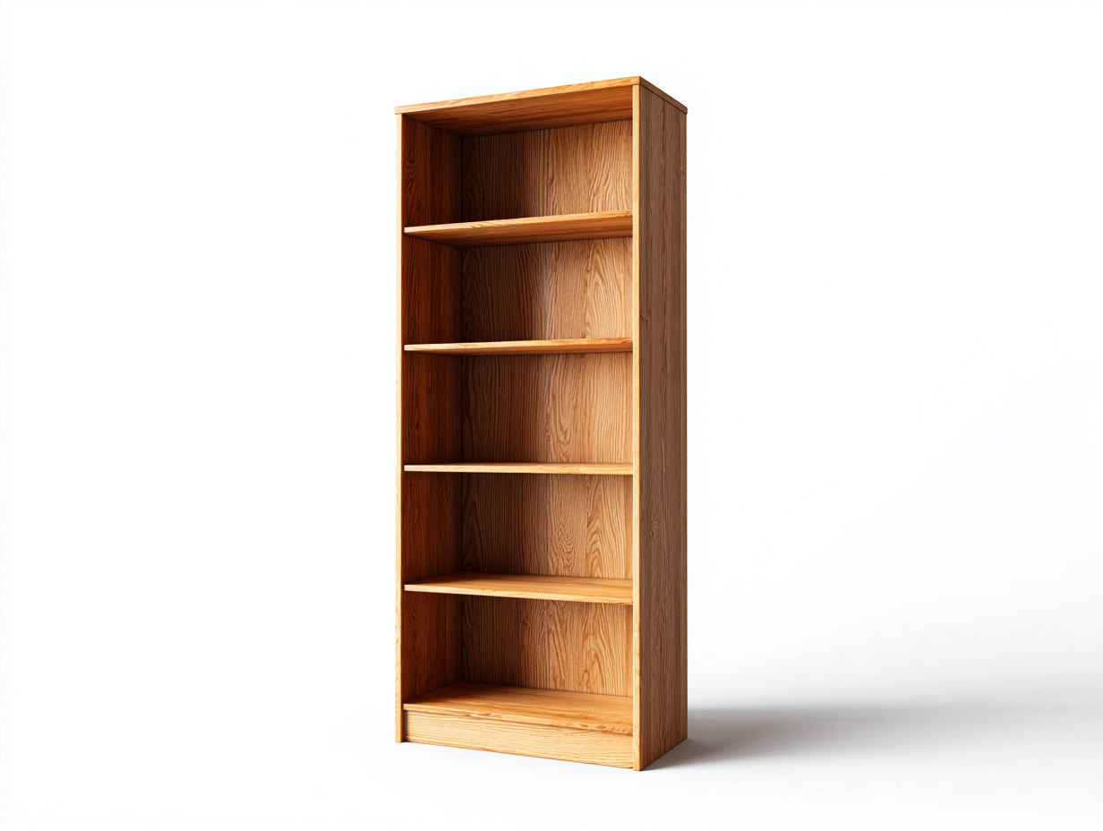 Bibliothèque - Bois - 82x32x178 cm - Bois clair - Style naturel