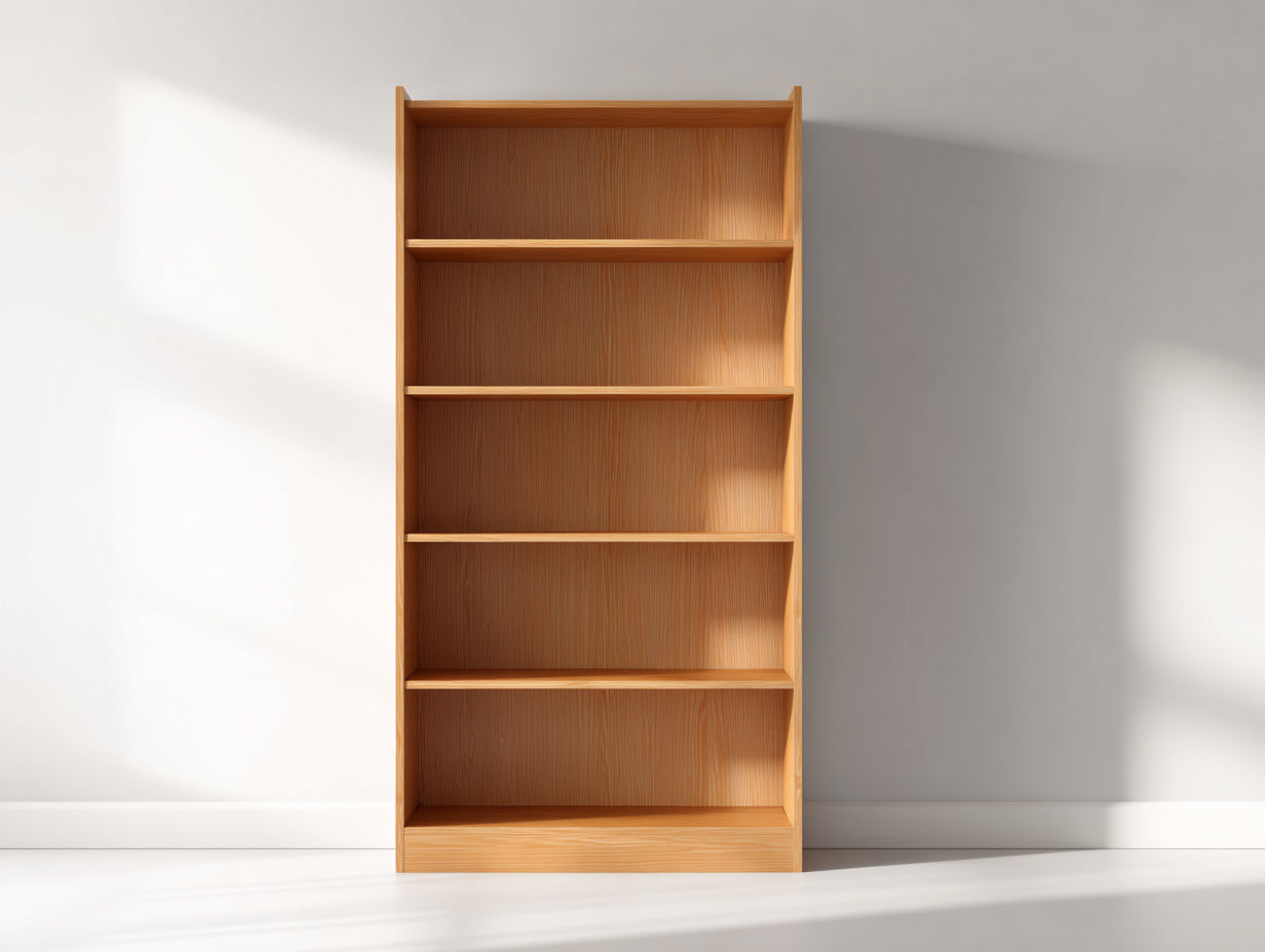 Bibliothèque - Bois - 80x30x182 cm - Chêne clair - Scandinave